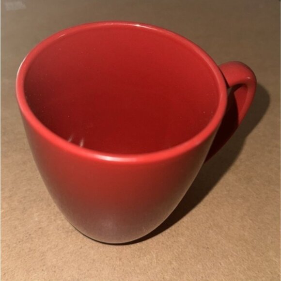 Set Of 6  Stoneware Mugs In White & Red - Picture 8 of 14